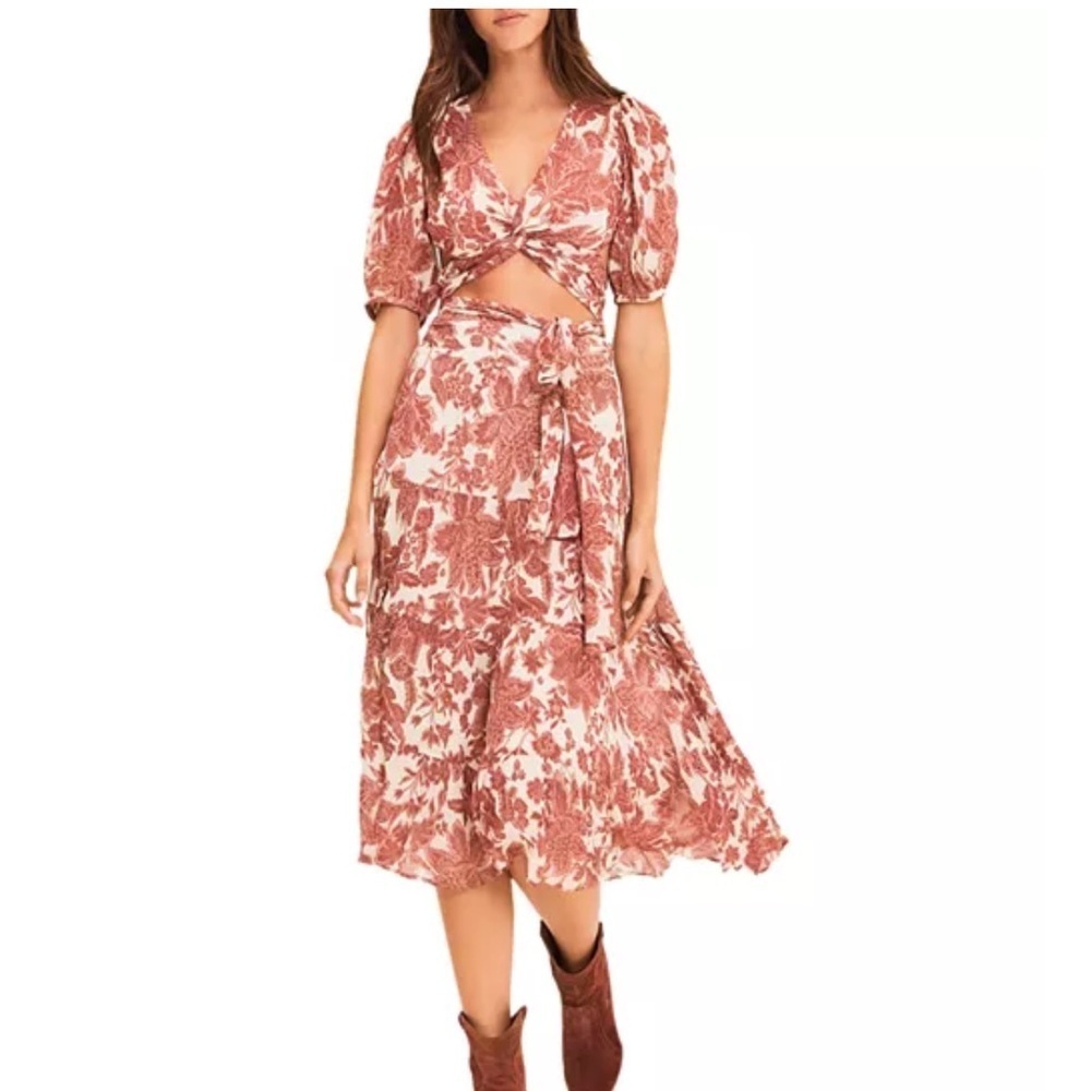 Ba&sh wonder floral lady waist wrap tie top size 2 new with tag